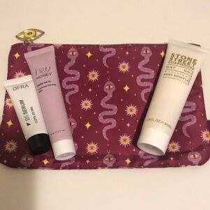Mystic Evil Eye Snake Cosmetic Pouch With Beauty Items